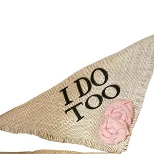 Wedding Burlap Bandana (dog) with Pink Flowers
